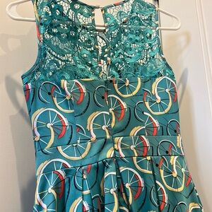 Tatiana bicycle dress, floaty, fun, colorful